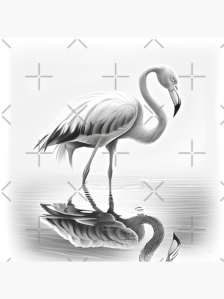 Hand drawing pink flamingo tropical bird Vector Image