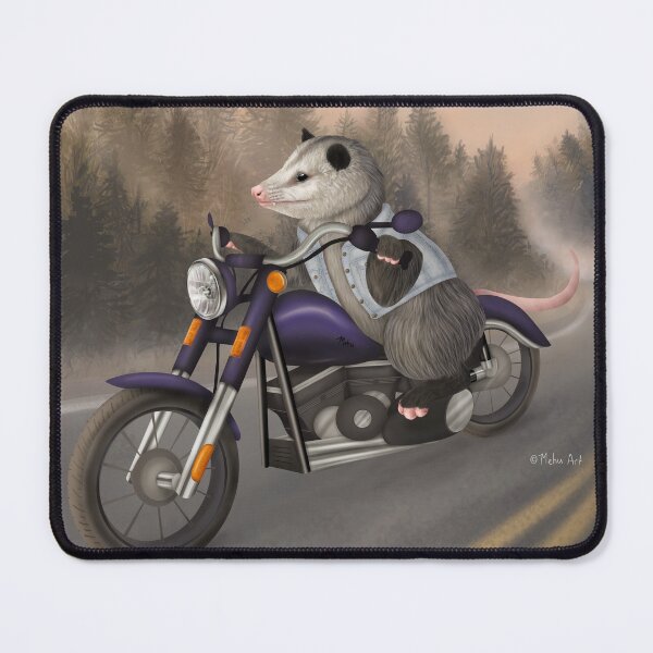 Item preview, Cruising Opossum on a motorcycle designed and sold by Mehu.