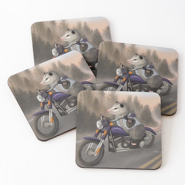 Item preview, Cruising Opossum on a motorcycle designed and sold by Mehu.