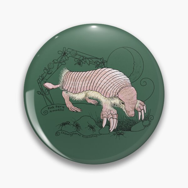 Item preview, A Pink Fairy Armadillo under the moon - green background designed and sold by mernstw.