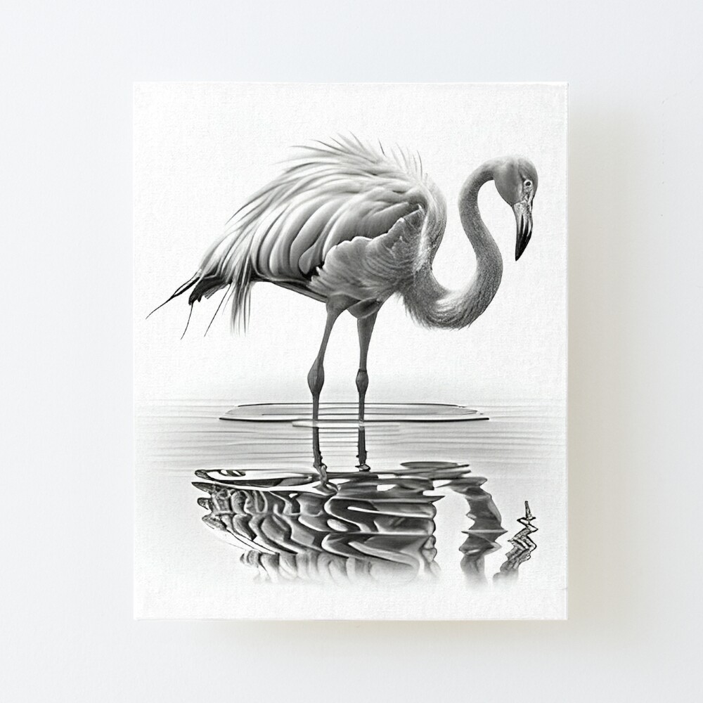 sketchbook: Cute flamingo in the garden on pink cover (8.5 x 11) inches 110  pages, Blank