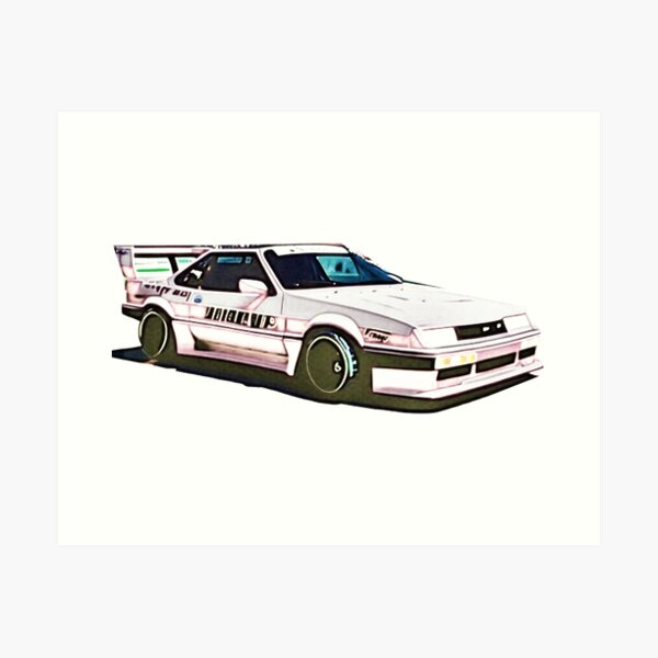 Formula 1 Drift racing white car sedan sports car race car Art Print