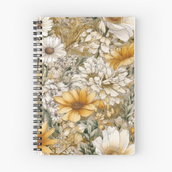 Artikelvorschau, Weiße und gelbe Aquarell-Wildblumen entworfen und verkauft von StylizedPattern.