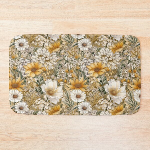 Item preview, White and Yellow Watercolor Wildflowers designed and sold by StylizedPattern.