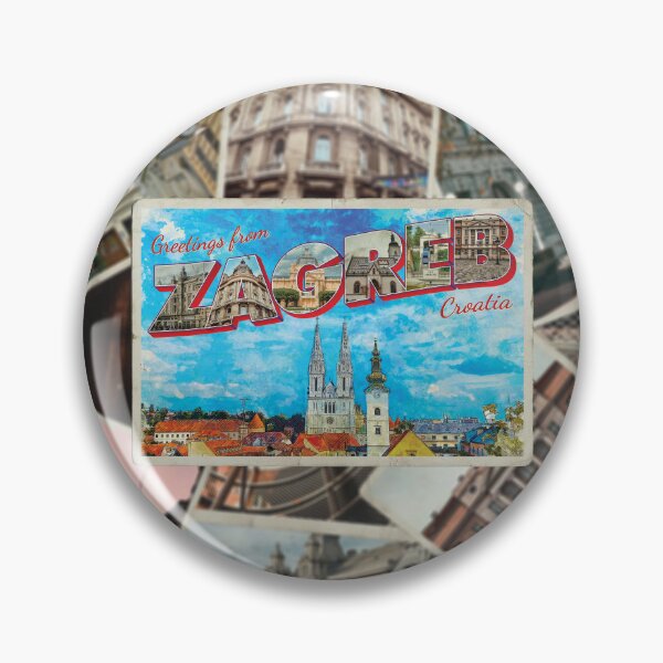 Item preview, Greetings from Zagreb in Croatia Vintage style retro souvenir designed and sold by DeveloperProp0.