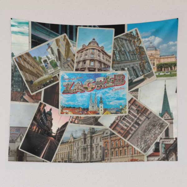 Item preview, Greetings from Zagreb in Croatia Vintage style retro souvenir designed and sold by DeveloperProp0.