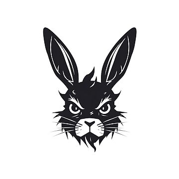 Artwork thumbnail, Angry Black Rabbit by Wall-Art-Design