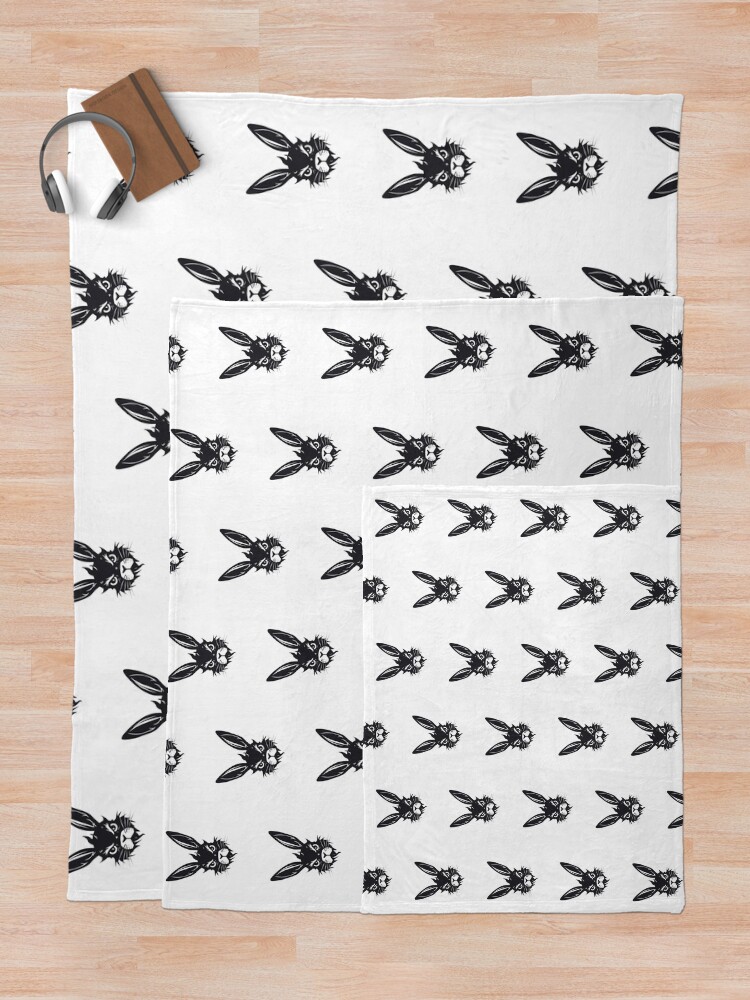 Thumbnail 5 of 6, Throw Blanket, Angry Black Rabbit designed and sold by Wall-Art-Design.
