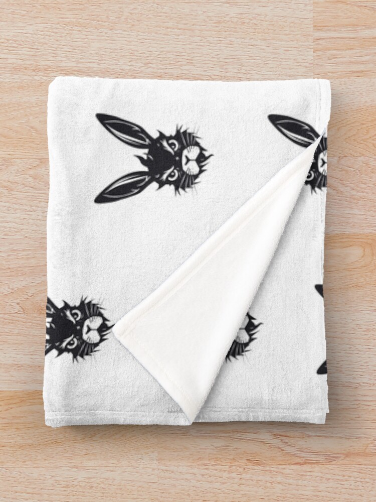 Thumbnail 3 of 6, Throw Blanket, Angry Black Rabbit designed and sold by Wall-Art-Design.
