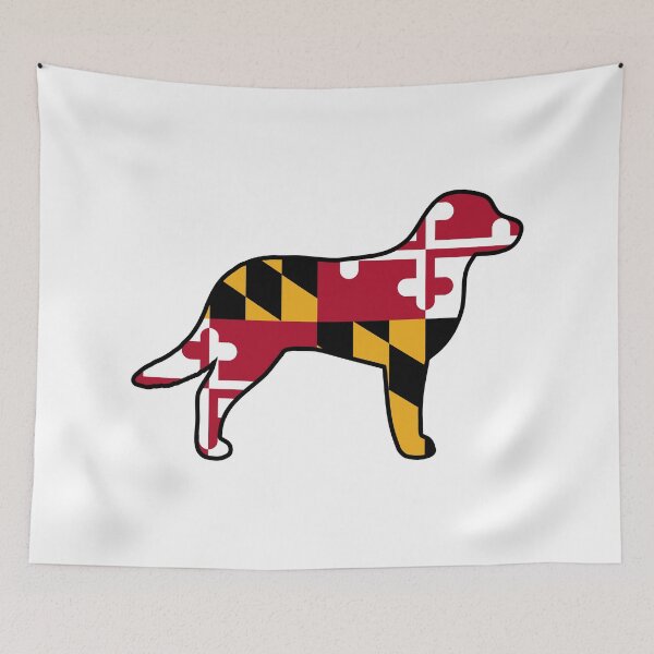 Item preview, Maryland Flag Chesapeake Bay Retriever Dog Silhouette designed and sold by Jenn Inashvili.