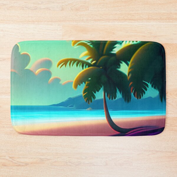 Item preview, Beach Sunset Fantasy in Cartoon Style with a Pink Paradise Mountain designed and sold by stylishdzign.