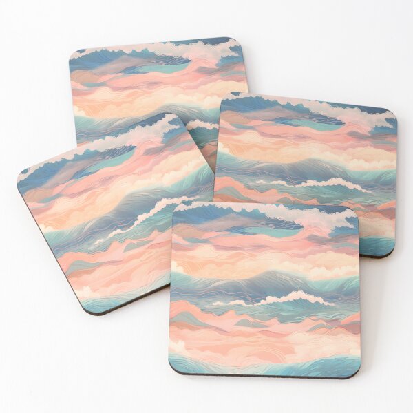 Item preview, Seamless Japanese style pattern of sunset in the ocean. designed and sold by SeamlessGuru.