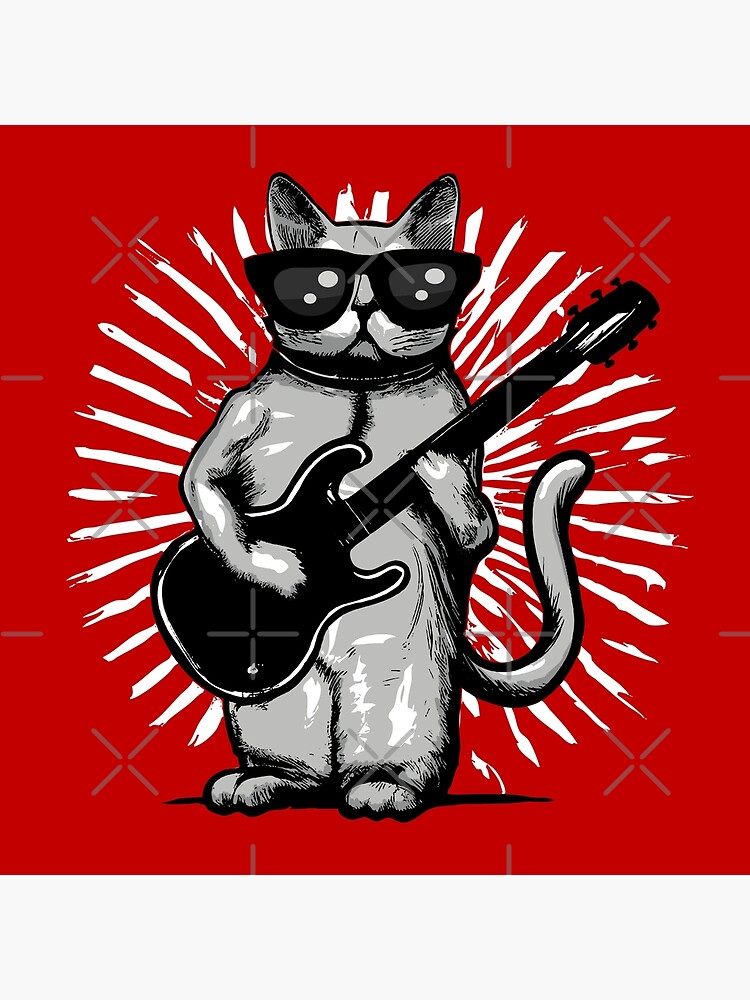 Rock'n Roll Guitare électrique Chat pour les amateurs de rock'n roll et de  chats PopSockets PopGrip Interchangeable