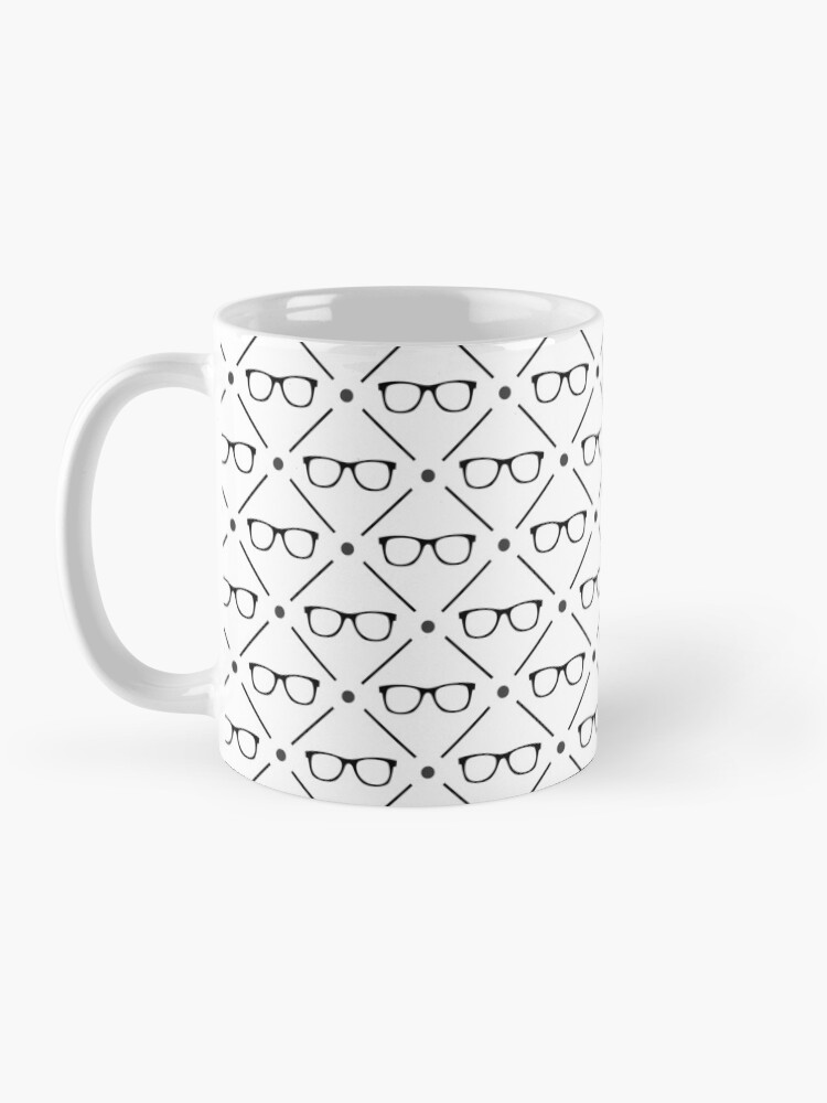 Thumbnail 3 of 6, Coffee Mug, Glasses Checkered Pattern designed and sold by OpticianNow.