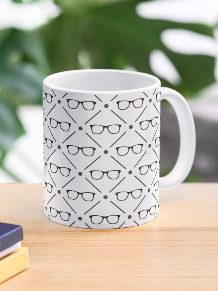 Thumbnail 1 of 6, Coffee Mug, Glasses Checkered Pattern designed and sold by OpticianNow.
