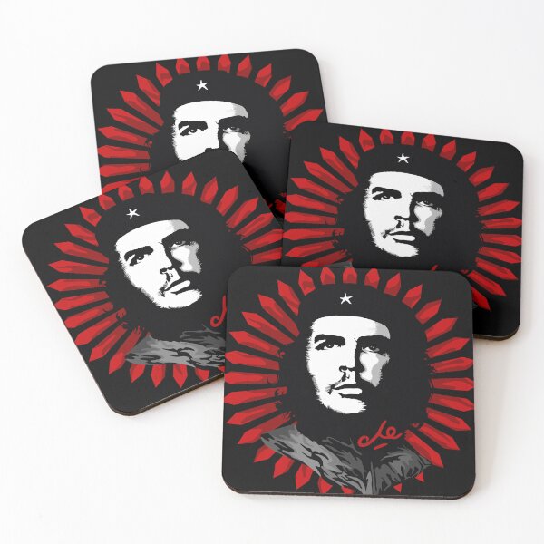 Item preview, El Che Iconic Portrait on Abstract red sun Background designed and sold by BluedarkArt.