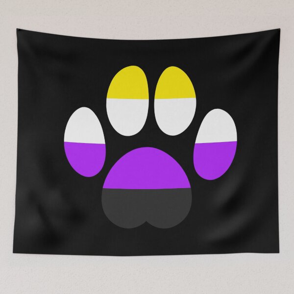 Item preview, Non-binary Pride LGBT Paw  designed and sold by Teho Tune.