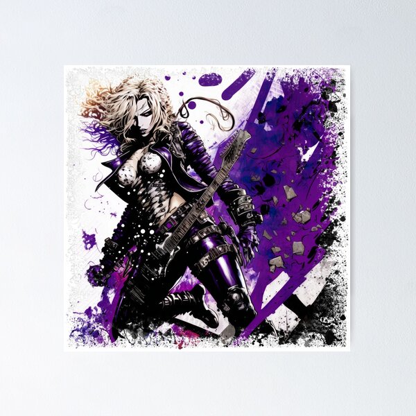 Item preview, ROCKER GIRL LEATHER SUIT SPLASH ELECTRIC GUITAR DESTROYER designed and sold by ogirdorgraphics.