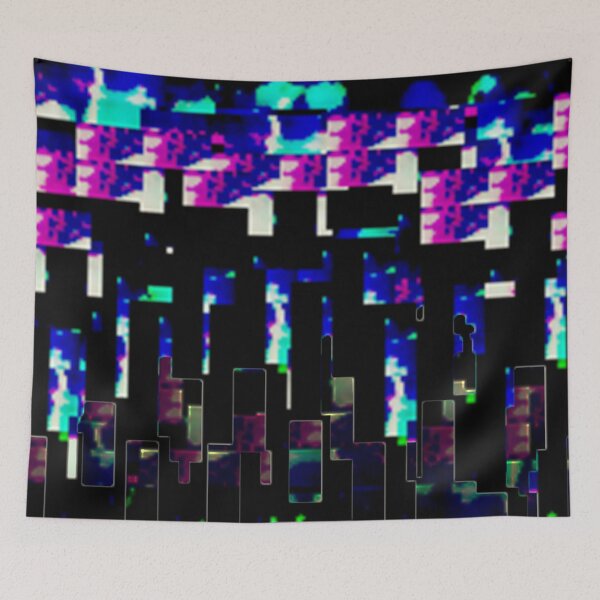 Item preview, Glitchy City at Night designed and sold by Glitchshaman.