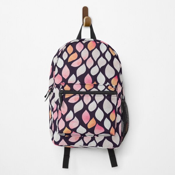 Item preview, Boho Leaves - Pink, Orange and White leaves on Black Background designed and sold by kougan.