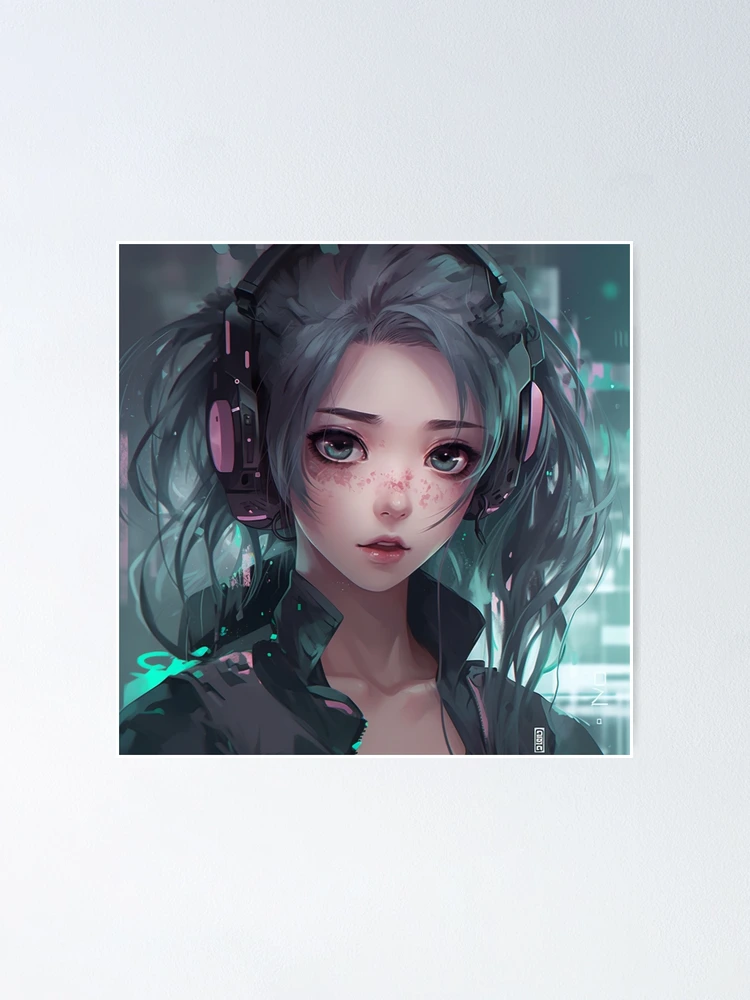 AI Art: 2D Girl in cyberpunk reality by @JkWW 💜🐖