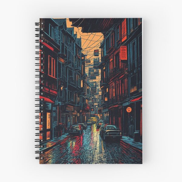 Artikelvorschau, Lebhaftes Straßenbild: Ein farbenfrohes Linolschnitt-Meisterwerk entworfen und verkauft von Snorg  Tees ⭐⭐⭐⭐⭐.