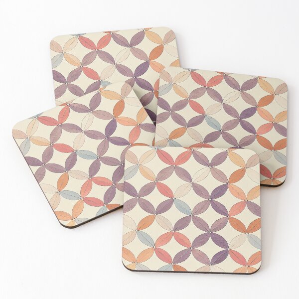 Item preview, Boho Leaves Pattern - Washed Out Purple, Beige, Red, Orange, Blue Leaves designed and sold by kougan.