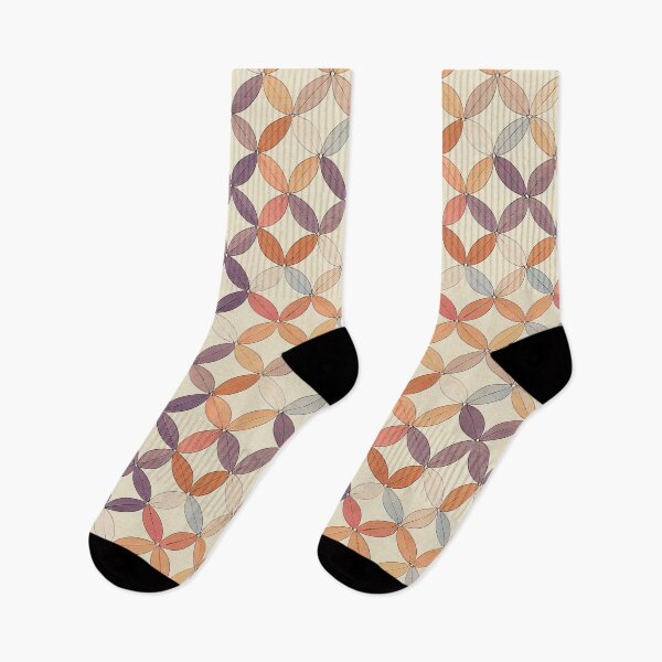Item preview, Boho Leaves Pattern - Washed Out Purple, Beige, Red, Orange, Blue Leaves designed and sold by kougan.