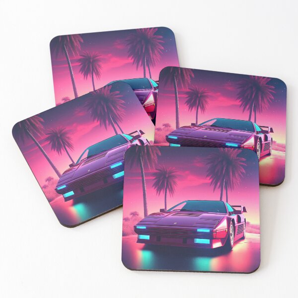 Item preview, Neon Wheels: A Synthwave Drive into the Future designed and sold by Mullet Monkey.