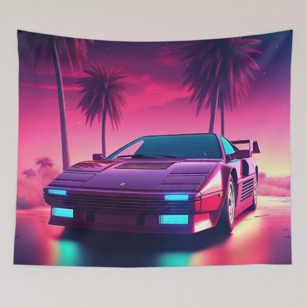 Item preview, Neon Wheels: A Synthwave Drive into the Future designed and sold by Mullet Monkey.