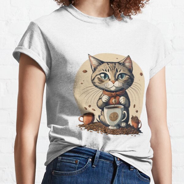 Item preview, Cute cat with coffee designed and sold by Nostalgic-co.