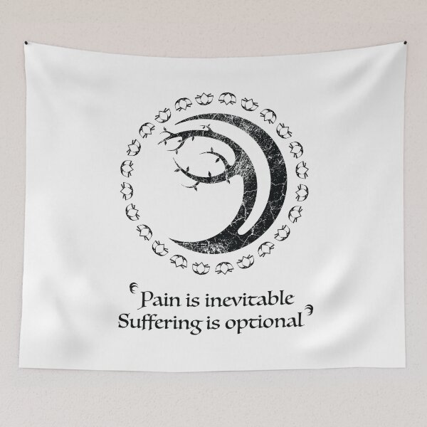 Item preview, Bodhi Tree Crescent Moon Black Distress Pain designed and sold by Gnartist.