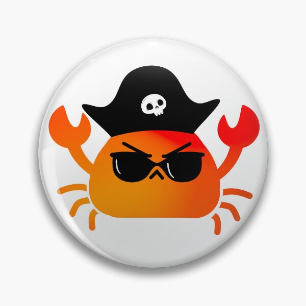 Aperçu de l'œuvre Petit Crabe Crabe Pirate Grincheux créée et vendue par CoralCactusArt.