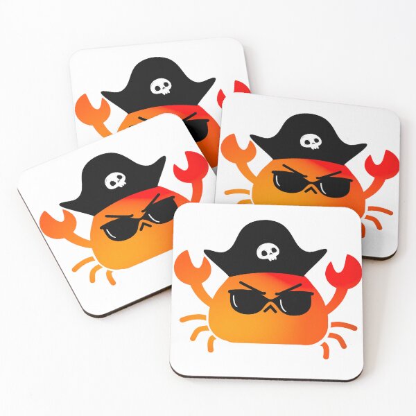 Aperçu de l'œuvre Petit Crabe Crabe Pirate Grincheux créée et vendue par CoralCactusArt.
