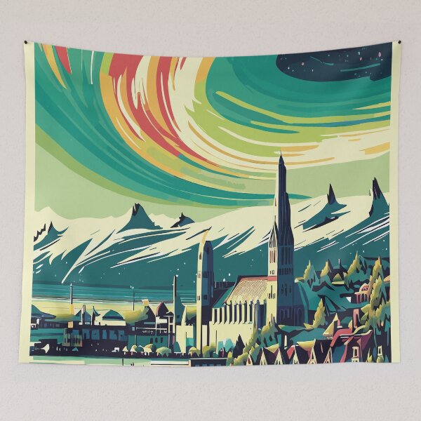 Item preview, Reykjavik, Iceland, Travel poster designed and sold by BokeeLee.