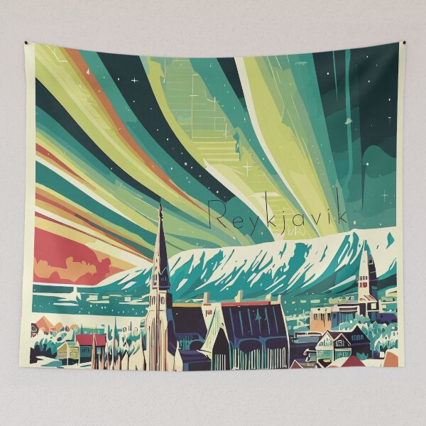 Item preview, Reykjavik, Iceland, Travel poster designed and sold by BokeeLee.