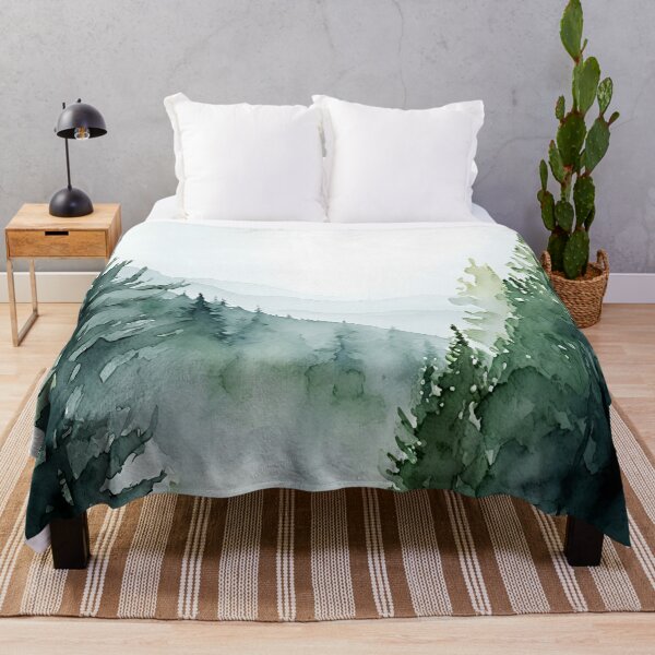 Item preview, Foggy Green Forest Abstract Watercolor designed and sold by NLopezArt.