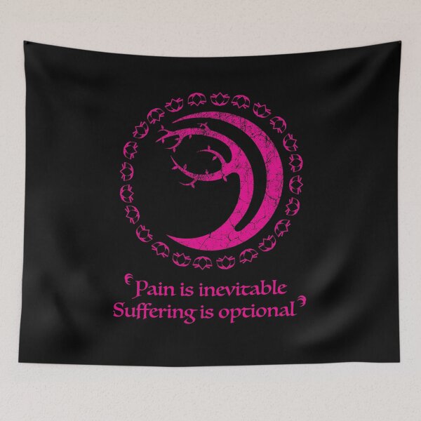 Item preview, Bodhi Tree Crescent Moon Pink Distressed Pain designed and sold by Gnartist.