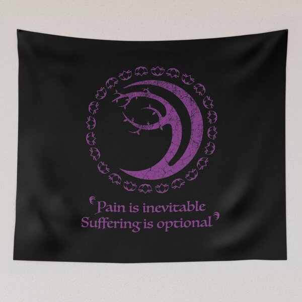 Item preview, Bodhi Tree Crescent Moon Purple Distressed Pain designed and sold by Gnartist.