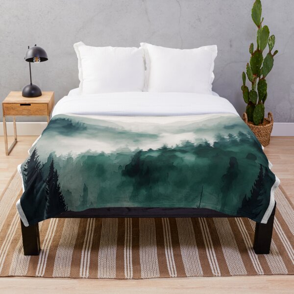 Item preview, Foggy Green Forest Abstract Watercolor designed and sold by NLopezArt.
