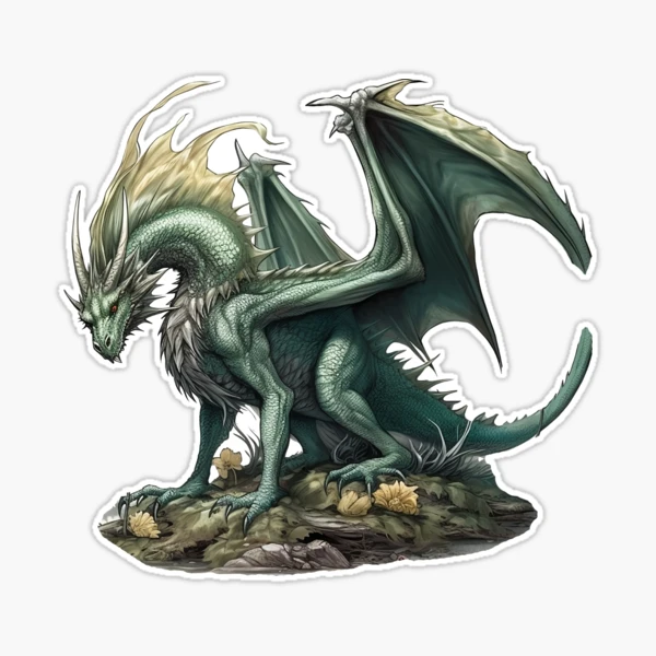 Epic High Detailed Brass Dragon: High Fantasy Magic and Roleplay games  Sticker for Sale by Fantasy-Forge