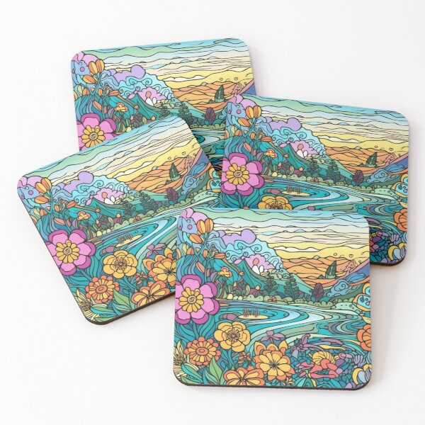 Item preview, Colourful landscape designed and sold by Hilary Thwaites.