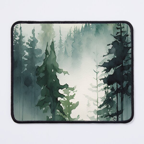 Item preview, Foggy Green Forest Abstract Watercolor designed and sold by NLopezArt.