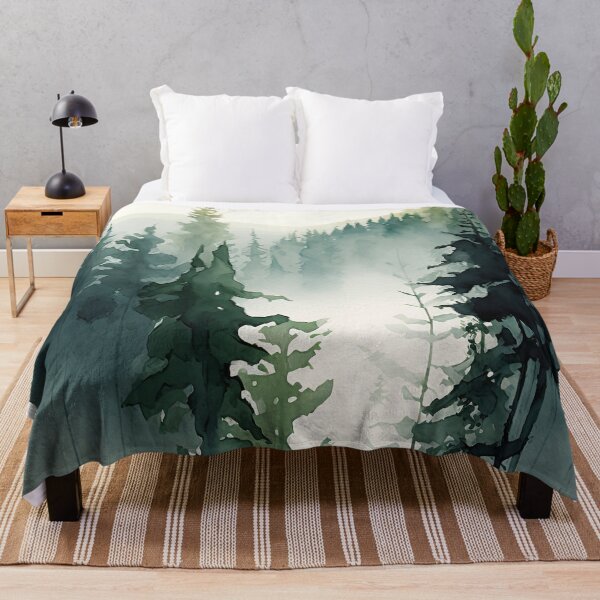 Item preview, Foggy Green Forest Abstract Watercolor designed and sold by NLopezArt.