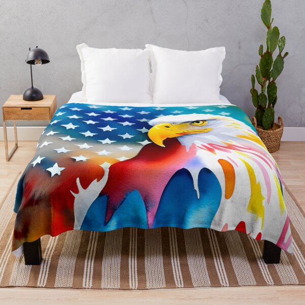 Item preview, Bright colorful abstract watercolour eagle American flag designed and sold by Inktown.