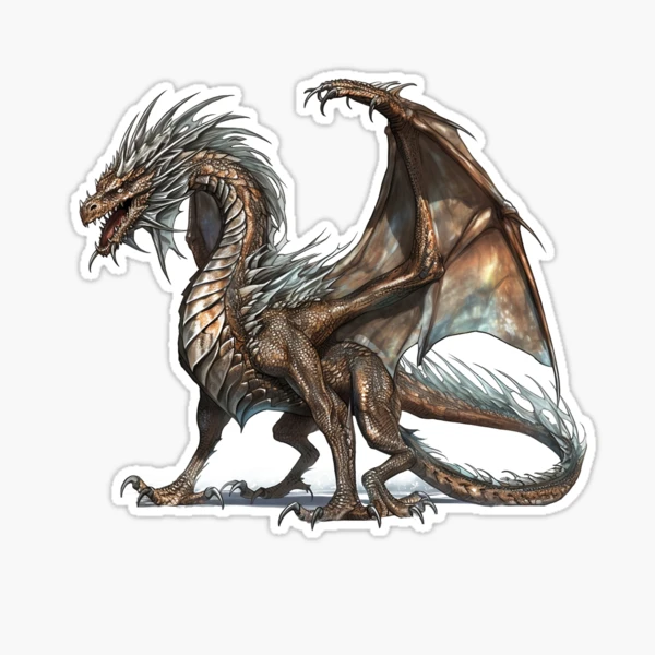 Epic High Detailed Bronze Dragon: High Fantasy Magic and Roleplay games  Sticker for Sale by Fantasy-Forge