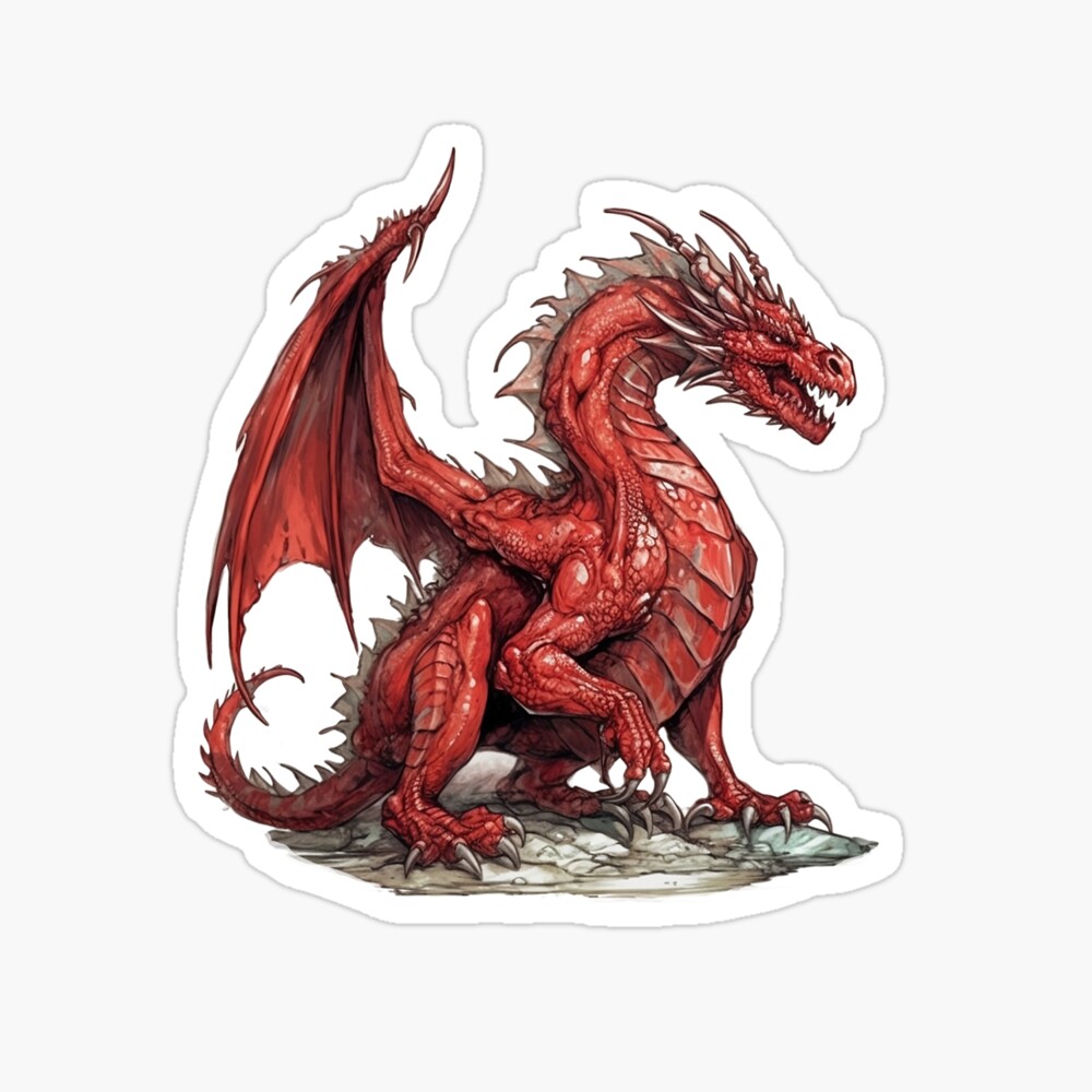 Epic High Detailed Brass Dragon: High Fantasy Magic and Roleplay games |  Sticker