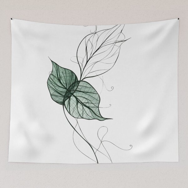 Item preview, Elegant Bohemian Style Draped Ivy Vine Art Line Sketch designed and sold by StickeryPickery.