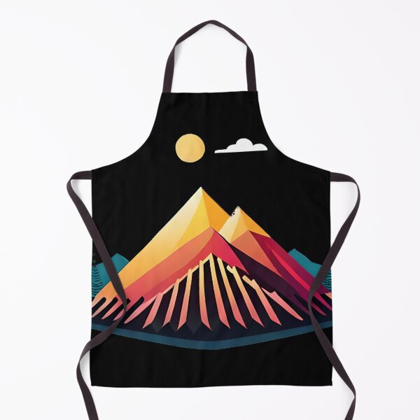 Item preview, A Mountain Sunrise - A Geometric Landscape in Pink and Orange Hues designed and sold by GalihDA.