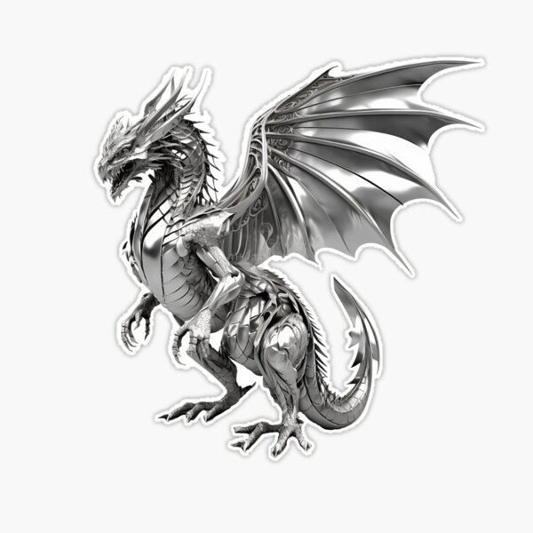 Epic High Detailed Brass Dragon: High Fantasy Magic and Roleplay games |  Sticker